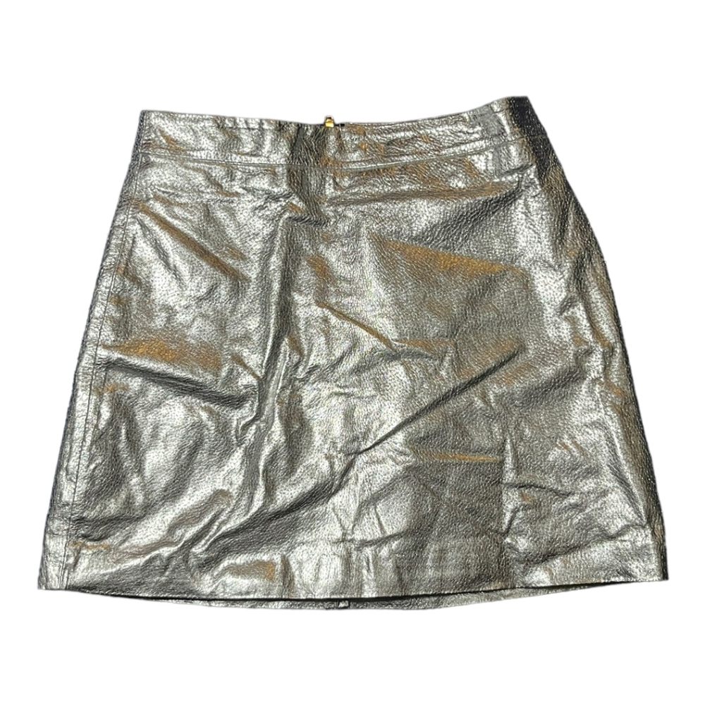 silver mini skirt
